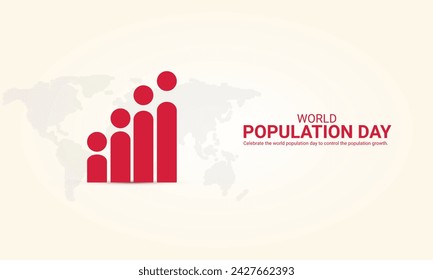 World Population Day, Population day creative concept design for banner, poster, 3D illustration.