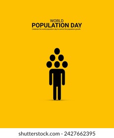 World Population Day, Population day creative concept design for banner, poster, 3D illustration.