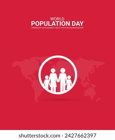 World Population Day, Population day creative concept design for banner, poster, 3D illustration.