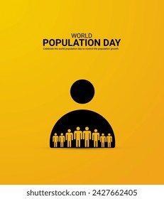 World Population Day, Population day creative concept design for banner, poster, 3D illustration.