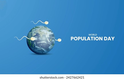 World Population Day, Population day creative concept design for banner, poster, 3D illustration.
