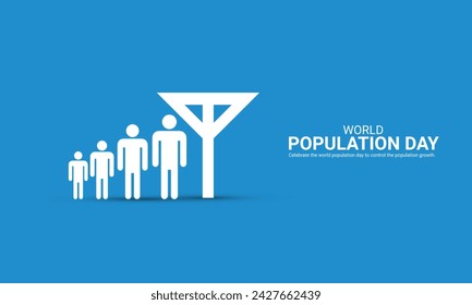 World Population Day, Population day creative concept design for banner, poster, 3D illustration.
