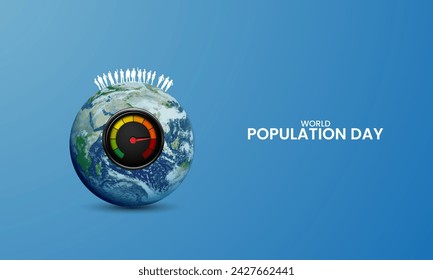 World Population Day, Population day creative concept design for banner, poster, 3D illustration.