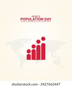 World Population Day, Population day creative concept design for banner, poster, 3D illustration.