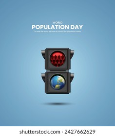 World Population Day, Population day creative concept design for banner, poster, 3D illustration.