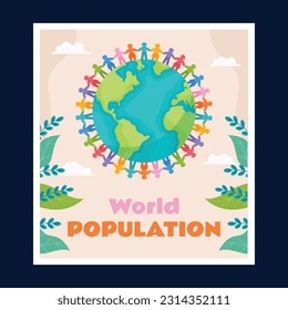 Día Mundial de la Población. diseño creativo. pancarta, afiche. Ilustración vectorial. 11 de julio. 11 de julio. Antecedentes del concepto del Día Mundial de la Población. crecimiento demográfico. concepto de aumento de la población. gente