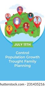 World Population Day. creative design. banner, poster. Vector illustration. July 11. 11th of July. World Population Day concept background. population growth. population increase concept. people