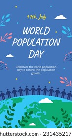 World Population Day. creative design. banner, poster. Vector illustration. July 11. 11th of July. World Population Day concept background. population growth. population increase concept. people