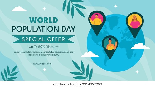 World Population Day. creative design. banner, poster. Vector illustration. July 11. 11th of July. World Population Day concept background. population growth. population increase concept. people