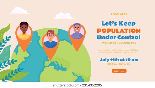 World Population Day. creative design. banner, poster. Vector illustration. July 11. 11th of July. World Population Day concept background. population growth. population increase concept. people
