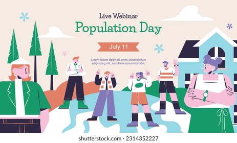 World Population Day. creative design. banner, poster. Vector illustration. July 11. 11th of July. World Population Day concept background. population growth. population increase concept. people