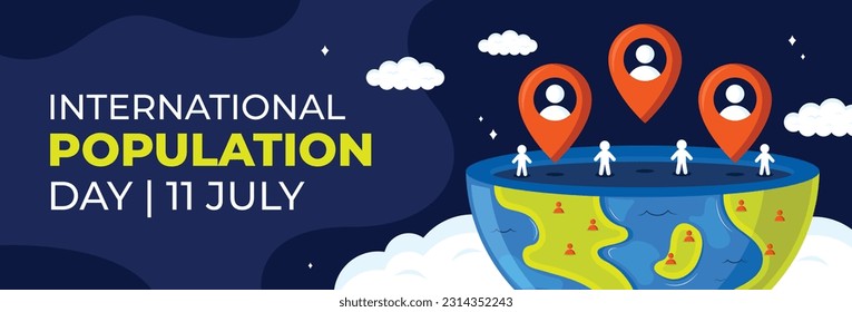 World Population Day. creative design. banner, poster. Vector illustration. July 11. 11th of July. World Population Day concept background. population growth. population increase concept. people