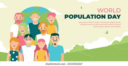 World Population Day. creative design. banner, poster. Vector illustration. July 11. 11th of July. World Population Day concept background. population growth. population increase concept. people
