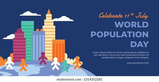 World Population Day. creative design. banner, poster. Vector illustration. July 11. 11th of July. World Population Day concept background. population growth. population increase concept. people