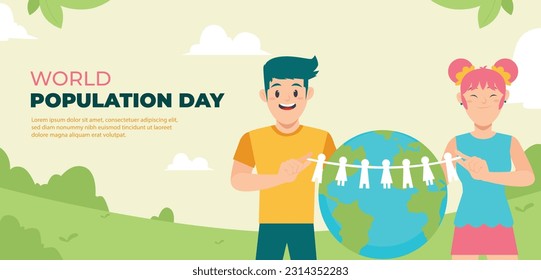 Día Mundial de la Población. diseño creativo. pancarta, afiche. Ilustración vectorial. 11 de julio. 11 de julio. Antecedentes del concepto del Día Mundial de la Población. crecimiento demográfico. concepto de aumento de la población. gente