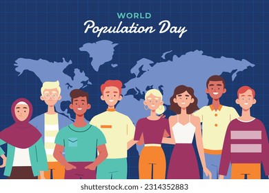 World Population Day. creative design. banner, poster. Vector illustration. July 11. 11th of July. World Population Day concept background. population growth. population increase concept. people