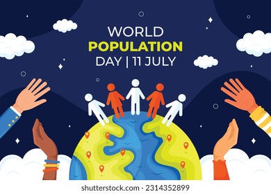 World Population Day. creative design. banner, poster. Vector illustration. July 11. 11th of July. World Population Day concept background. population growth. population increase concept. people