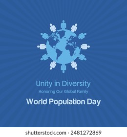 World Population Day Creative Social Media Digital Post Design Vector Template. 