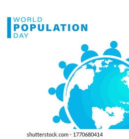 World Population Day, Earth globe, poster, template for projects, vector illustration