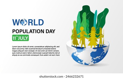 World Population day, Earth Lifecycle Stages of Life Background.