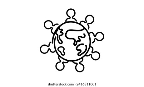 World Population Day emblem, black isolated silhouette