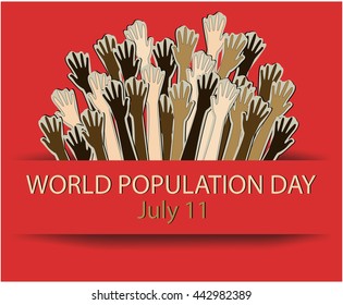 World Population Day greeting card or background. vector illustration.