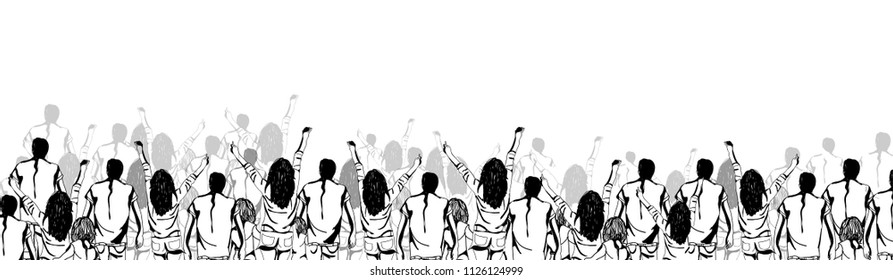 world population day, hand drawn vector sketch for banner background. 