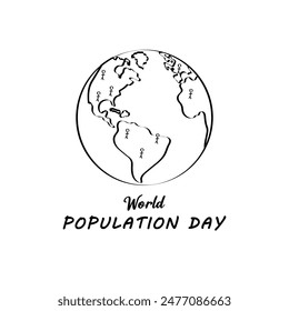 World population day. Hand drawn vector illustration