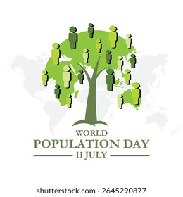 Dia Mundial da População, realizado em 11 de julho, Dia Mundial da População. 11 de julho. Ilustração vetorial, faixa, cartão de saudação ou cartaz do dia mundial da população. arquivo eps.