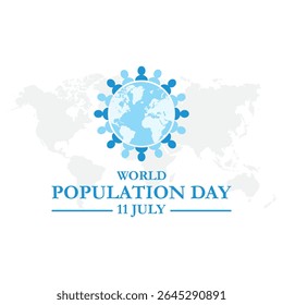 Dia Mundial da População, realizado em 11 de julho, Dia Mundial da População. 11 de julho. Ilustração vetorial, faixa, cartão de saudação ou cartaz do dia mundial da população. arquivo eps.