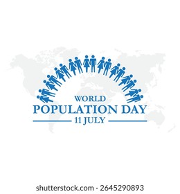 Dia Mundial da População, realizado em 11 de julho, Dia Mundial da População. 11 de julho. Ilustração vetorial, faixa, cartão de saudação ou cartaz do dia mundial da população. arquivo eps.