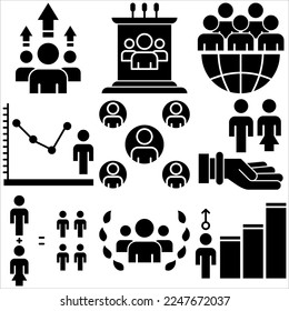 World population day icon glyph style part one