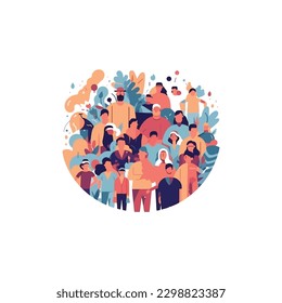 world population day illustration. modern flat color