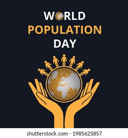World population day invitation poster design. Happy 11th July. World population day vector illustration