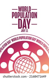 World Population Day. July 11. Holiday concept. Template for background, banner, card, poster with text inscription. Vector EPS10 illustration