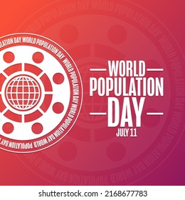 World Population Day. July 11. Holiday concept. Template for background, banner, card, poster with text inscription. Vector EPS10 illustration