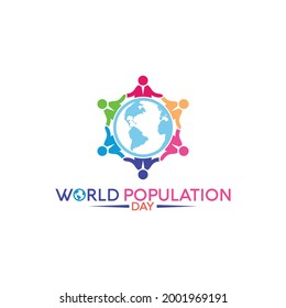 World population day logo vector design template. 