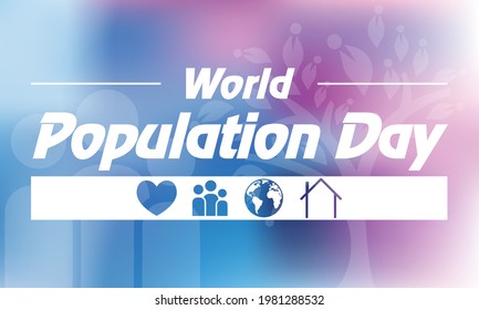 El Día Mundial de la Población se celebra todos los años el 11 de julio, que busca crear conciencia sobre los problemas de la población global. Ilustración vectorial.