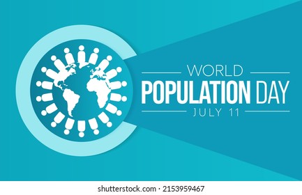 World Population day is observed every year on July 11th, which seeks to raise awareness of global population issues. Vector illustration