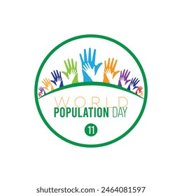 World Population Day observed every year in July. Template for background, banner, card, poster with text inscription.