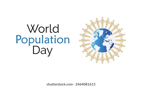 World Population Day observed every year in July. Template for background, banner, card, poster with text inscription.