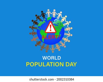 world population day . on 11 july . earth overload due to overpopulation concept . vector illustration can be  use as a poster, banner, template .