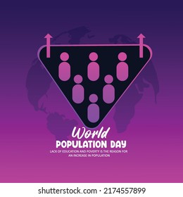World Population Day on 11th July, banner or poster 