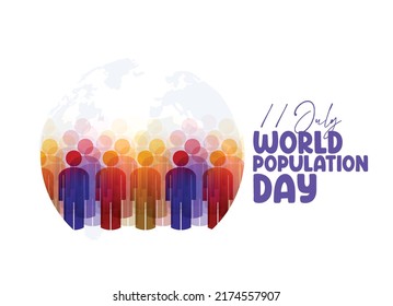 World Population Day on 11th July, banner or poster 