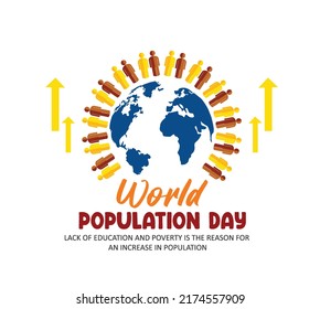World Population Day on 11th July, banner or poster 