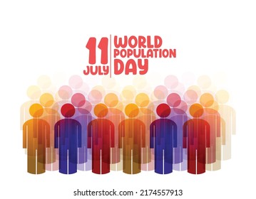 World Population Day on 11th July, banner or poster 