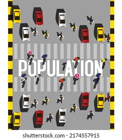 Día Mundial de la Población el 11 de julio, cartel o afiche 