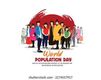 World Population Day on 11th July, banner or poster 