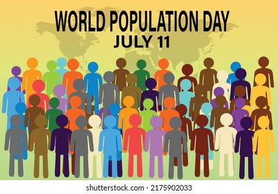 World Population Day on July 11 modern abstract background , template for banner, card and poster. Vector illustration