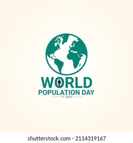
World population day ,people and world circle creative typography concept design for poster banner, vector illustration. 